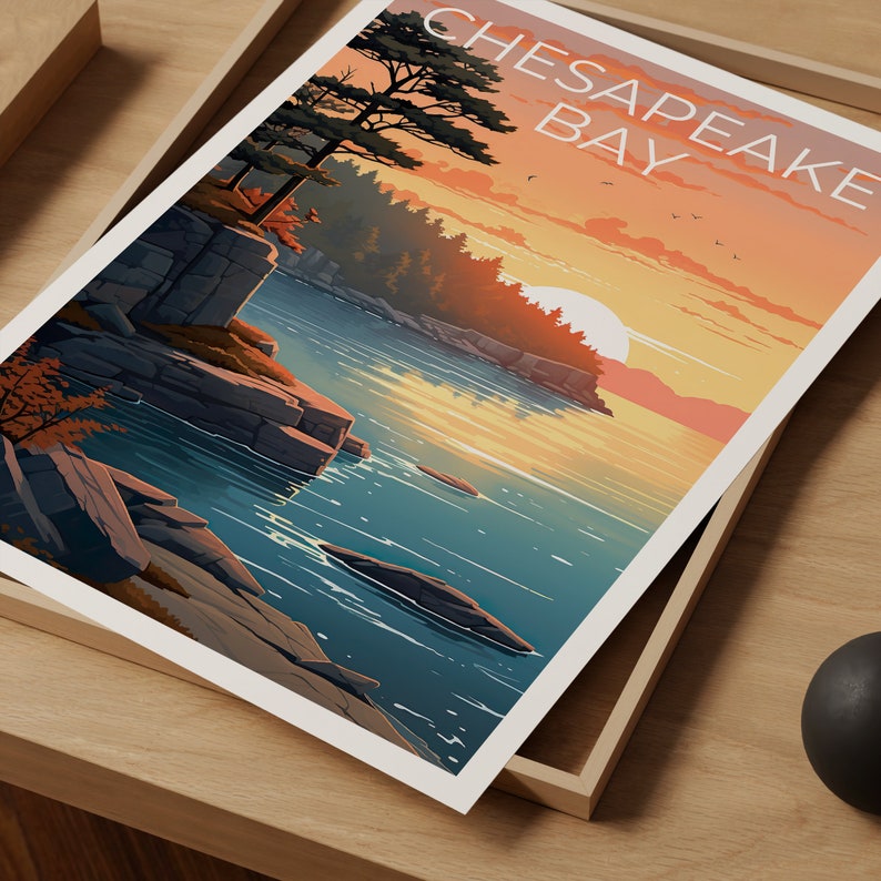 Chesapeake Bay Travel Poster, Virginia Wall Art, Delaware Print, Chesapeake Bay Poster, Maryland Poster, Chesapeake Bay Art
