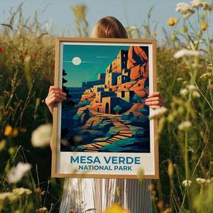 Mesa Verde National Park Travel Print Colorado Poster Cliff Dwelling Wall Art Mesa Verde Landscape Poster Home Decor Birthday Gift