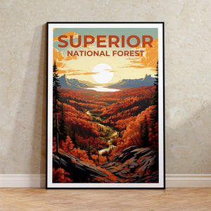 Superior Forest Travel Poster, Minnesota Wall Art, Minnesota Print, Forest Poster, Superior National Forest Poster, Nature Poster