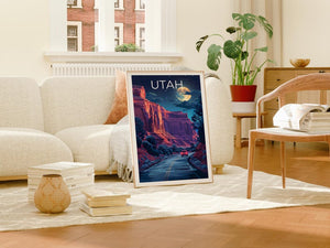Utah Travel Print Capitol Reef National Park Poster Canyon Wall Art Southwest Illustration Utah Poster Home Decor Birthday Gift