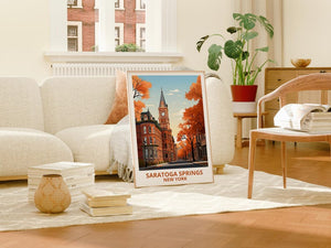 Saratoga Springs Travel Print New York Poster Charming City Wall Art New York Illustration Saratoga Springs Poster Home Decor Birthday Gift