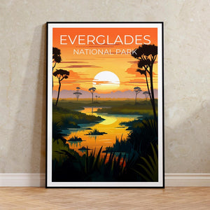 Affiche de voyage des Everglades, art mural de Floride, impression de Floride, affiche des Everglades, affiche de la nature sauvage, affiche de la nature, impression des Everglades