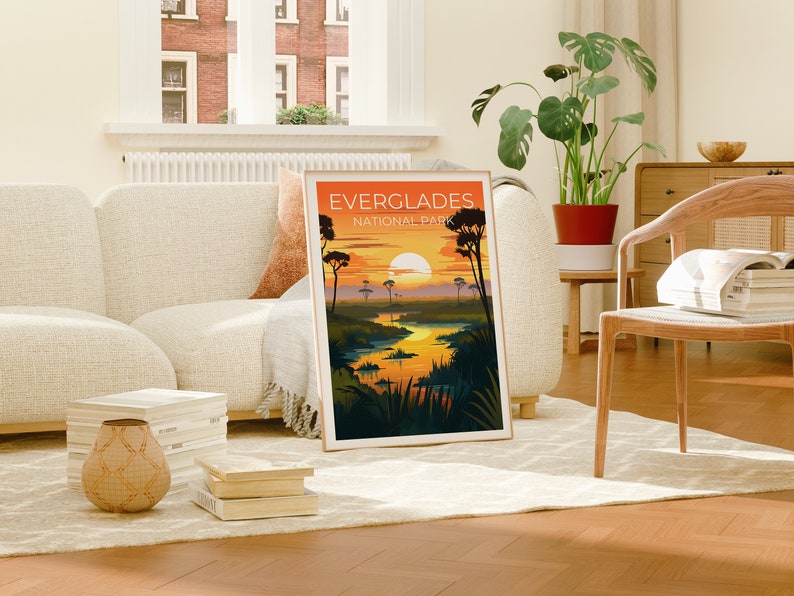 Affiche de voyage des Everglades, art mural de Floride, impression de Floride, affiche des Everglades, affiche de la nature sauvage, affiche de la nature, impression des Everglades