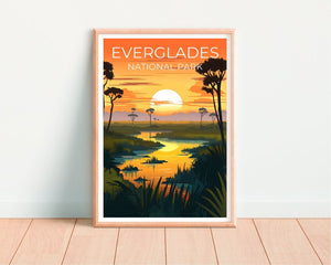 Affiche de voyage des Everglades, art mural de Floride, impression de Floride, affiche des Everglades, affiche de la nature sauvage, affiche de la nature, impression des Everglades