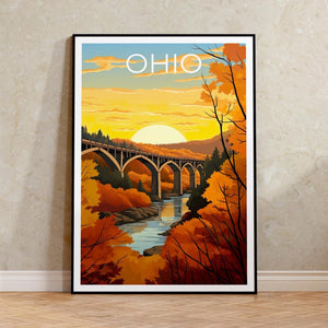 Ohio Travel Print, Cuyahoga Valley National Park Poster, Forest Wall Art, Ohio Poster, Home Decor, Birthday Gift