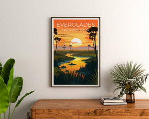 Affiche de voyage des Everglades, art mural de Floride, impression de Floride, affiche des Everglades, affiche de la nature sauvage, affiche de la nature, impression des Everglades