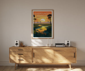 Affiche de voyage des Everglades, art mural de Floride, impression de Floride, affiche des Everglades, affiche de la nature sauvage, affiche de la nature, impression des Everglades