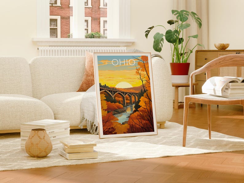 Ohio Travel Print, Cuyahoga Valley National Park Poster, Forest Wall Art, Ohio Poster, Home Decor, Birthday Gift