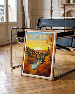 Ohio Travel Print, Cuyahoga Valley National Park Poster, Forest Wall Art, Ohio Poster, Home Decor, Birthday Gift