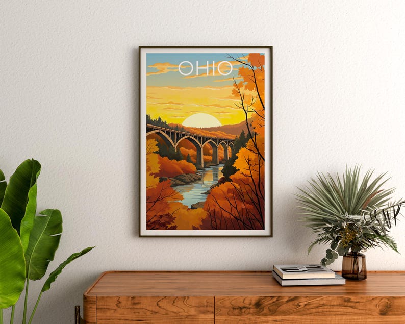 Ohio Travel Print, Cuyahoga Valley National Park Poster, Forest Wall Art, Ohio Poster, Home Decor, Birthday Gift