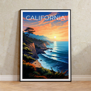 California Poster, California Print, Coast Art, Coast Print, California Travel Poster, Coast Poster, Coast Art