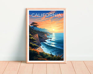 California Poster, California Print, Coast Art, Coast Print, California Travel Poster, Coast Poster, Coast Art