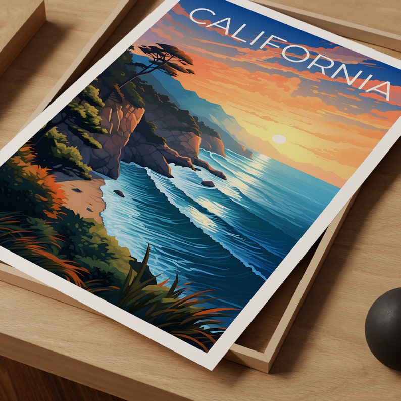 California Poster, California Print, Coast Art, Coast Print, California Travel Poster, Coast Poster, Coast Art