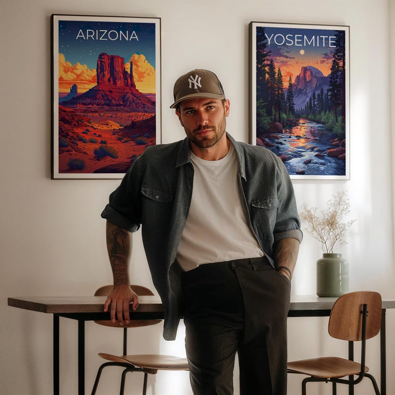 Arizona Travel Print, Monument Valley Poster, Southwest Wall Art, Desert Illustration, Arizona Poster, Home Decor, Birthday Gift