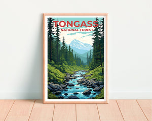 Tongass National Forest Travel Poster, Alaska Wall Art, Alaska Print, Tongass poster, Forest poster, Nature poster,