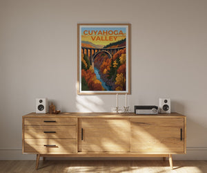 Affiche de voyage de la vallée de Cuyahoga, art mural de l'Ohio, impression de l'Ohio, affiche de la vallée de Cuyahoga, affiche de pont, affiche de la nature, art de la vallée de Cuyahoga