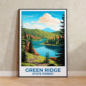 Green Ridge State Forest Travel Print Maryland Poster Forest Wall Art Mountain Illustration Green Ridge Poster Home Decor Birthday Gift