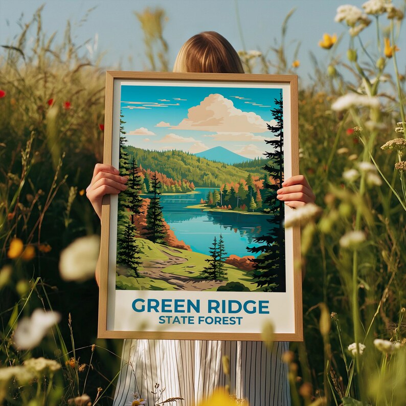 Green Ridge State Forest Travel Print Maryland Poster Forest Wall Art Mountain Illustration Green Ridge Poster Home Decor Birthday Gift