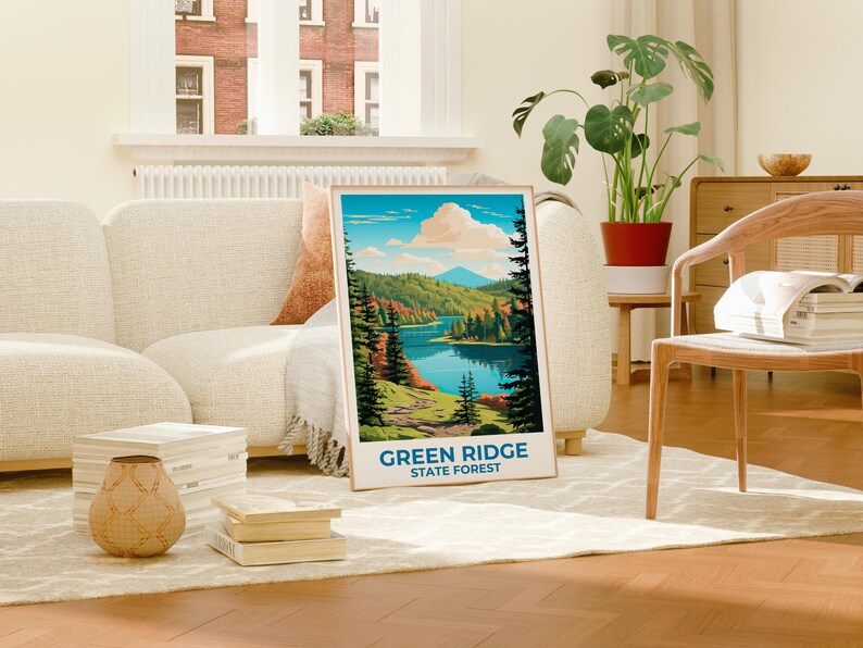 Green Ridge State Forest Travel Print Maryland Poster Forest Wall Art Mountain Illustration Green Ridge Poster Home Decor Birthday Gift