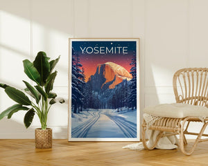 Affiche du parc national de Yosemite, impression de Californie, affiche Half Dome, affiche de la forêt, cadeau de Yosemite, affiche de Californie