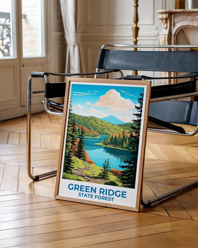 Green Ridge State Forest Travel Print Maryland Poster Forest Wall Art Mountain Illustration Green Ridge Poster Home Decor Birthday Gift