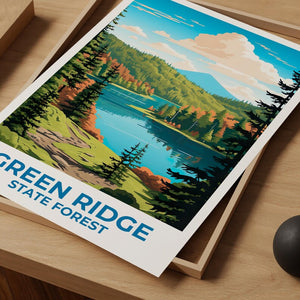 Green Ridge State Forest Travel Print Maryland Poster Forest Wall Art Mountain Illustration Green Ridge Poster Home Decor Birthday Gift