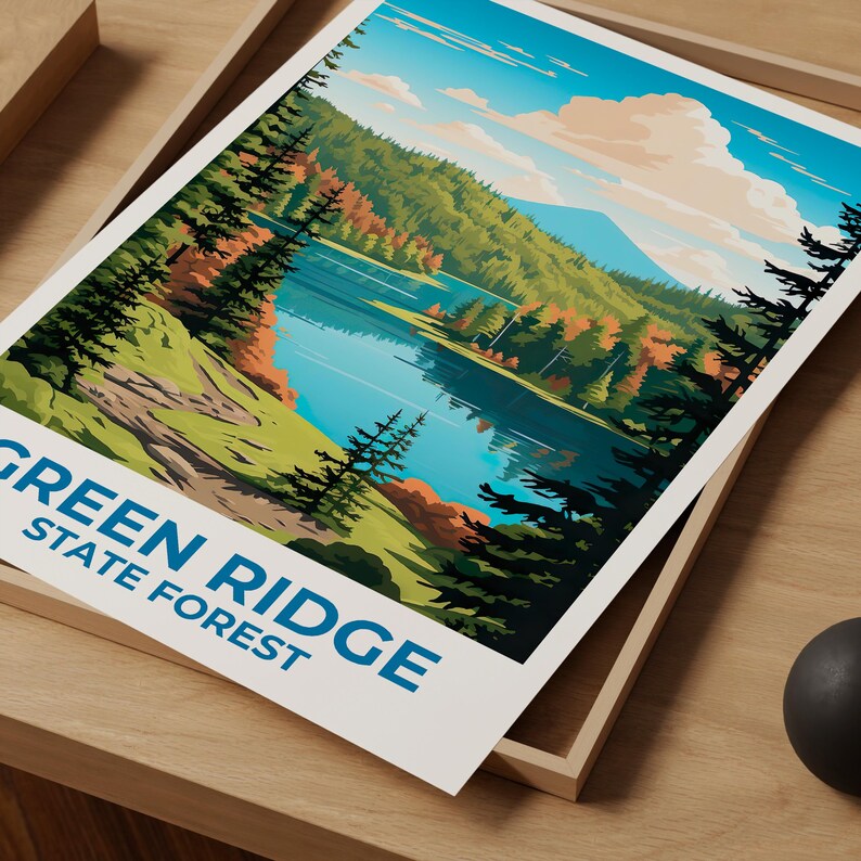 Green Ridge State Forest Travel Print Maryland Poster Forest Wall Art Mountain Illustration Green Ridge Poster Home Decor Birthday Gift