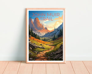 John Muir Trail Poster, Sierra Nevada Druck, Sierra Nevada Kunst, Wanderdruck, Sierra Nevada Reiseposter, Wanderposter