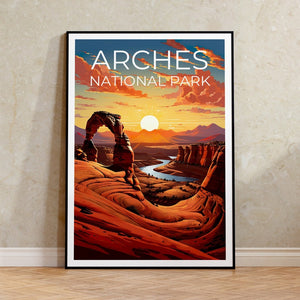 Affiche de voyage Arches Park, Art mural Delicate Arch, Impression Delicate Arch, Affiche Arches Park, Affiche Delicate, Affiche Utah