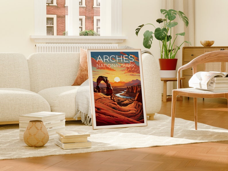 Affiche de voyage Arches Park, Art mural Delicate Arch, Impression Delicate Arch, Affiche Arches Park, Affiche Delicate, Affiche Utah