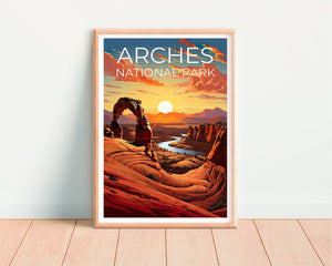 Affiche de voyage Arches Park, Art mural Delicate Arch, Impression Delicate Arch, Affiche Arches Park, Affiche Delicate, Affiche Utah