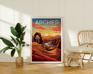 Affiche de voyage Arches Park, Art mural Delicate Arch, Impression Delicate Arch, Affiche Arches Park, Affiche Delicate, Affiche Utah