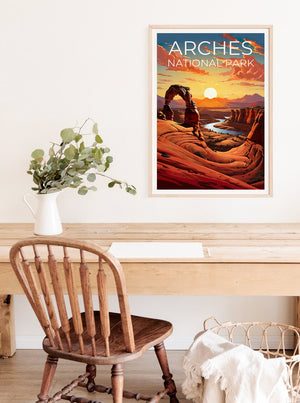 Affiche de voyage Arches Park, Art mural Delicate Arch, Impression Delicate Arch, Affiche Arches Park, Affiche Delicate, Affiche Utah