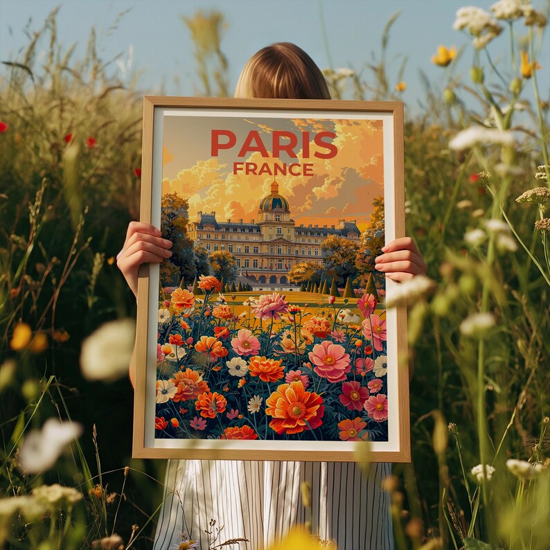 Jardin du Luxembourg Poster, Paris Travel Print, France Poster, Garden Art, Europe Poster, Landscape Poster, Home Decor, Birthday Gift