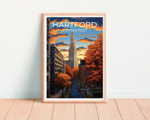 Hartford Travel Poster, Connecticut Wall Art, Hartford Print, Hartford Poster, Connecticut Art, City Poster, Wall Decor