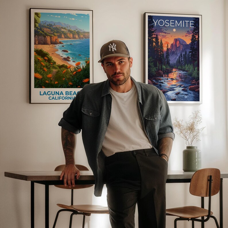 Laguna Beach Travel Print California Poster Orange County Wall Art Beach Illustration Laguna Beach Poster Home Decor Birthday Gift