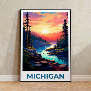 Michigan Poster, Michigan Druck, Hiawatha National Forest Poster, Wald Druck, Michigan Reise Poster, Michigan Kunst