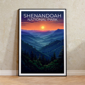 Affiche du parc national de Shenandoah, impression de Shenandoah, affiche de Virginie, impression de Virginie, affiche Blue Ridge, art de Shenandoah