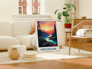 Michigan Poster, Michigan Druck, Hiawatha National Forest Poster, Wald Druck, Michigan Reise Poster, Michigan Kunst
