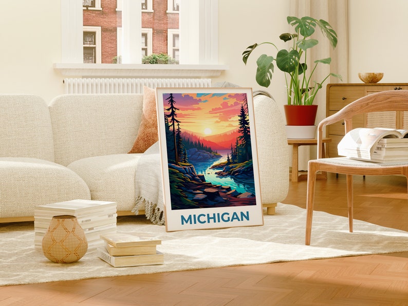 Michigan Poster, Michigan Druck, Hiawatha National Forest Poster, Wald Druck, Michigan Reise Poster, Michigan Kunst