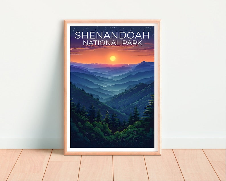 Affiche du parc national de Shenandoah, impression de Shenandoah, affiche de Virginie, impression de Virginie, affiche Blue Ridge, art de Shenandoah