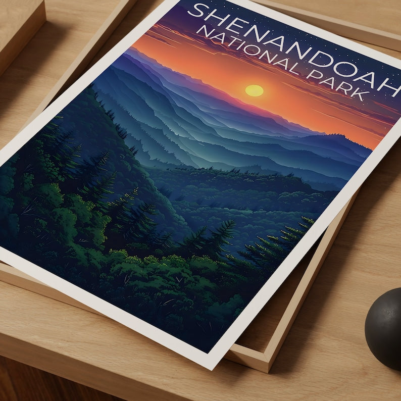 Affiche du parc national de Shenandoah, impression de Shenandoah, affiche de Virginie, impression de Virginie, affiche Blue Ridge, art de Shenandoah