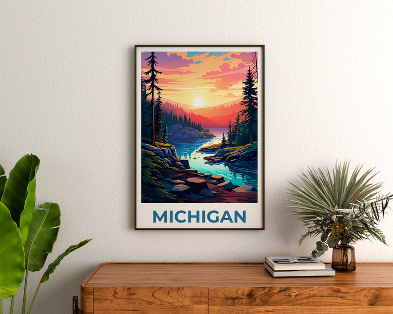 Michigan Poster, Michigan Druck, Hiawatha National Forest Poster, Wald Druck, Michigan Reise Poster, Michigan Kunst