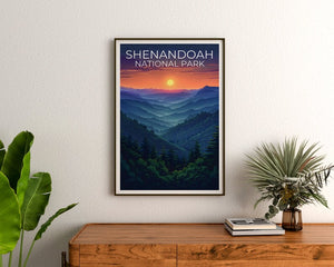 Affiche du parc national de Shenandoah, impression de Shenandoah, affiche de Virginie, impression de Virginie, affiche Blue Ridge, art de Shenandoah