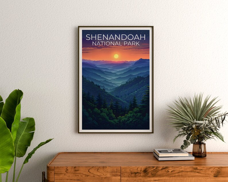 Affiche du parc national de Shenandoah, impression de Shenandoah, affiche de Virginie, impression de Virginie, affiche Blue Ridge, art de Shenandoah