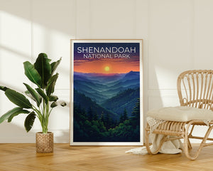 Affiche du parc national de Shenandoah, impression de Shenandoah, affiche de Virginie, impression de Virginie, affiche Blue Ridge, art de Shenandoah