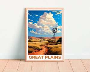 Affiche de voyage des Grandes Plaines, Art mural des Plaines, Impression des Plaines, Affiche des Grandes Plaines, Affiche des Plaines, Affiche de la nature, Art des Grandes Plaines