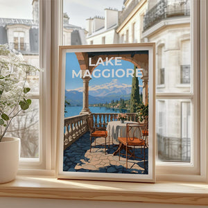 Lake Maggiore Travel Print Italy Poster Europe Wall Art Switzerland Illustration Lake Maggiore Poster Home Decor Birthday Gift
