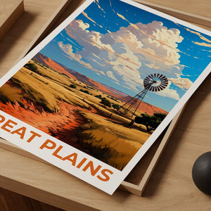 Affiche de voyage des Grandes Plaines, Art mural des Plaines, Impression des Plaines, Affiche des Grandes Plaines, Affiche des Plaines, Affiche de la nature, Art des Grandes Plaines