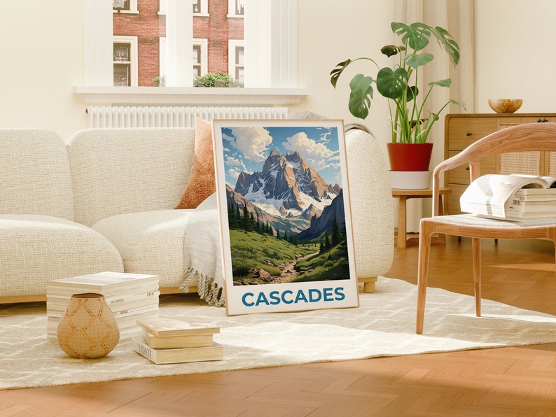 Kaskaden Poster, Kaskaden Druck, Berg Poster, Kaskaden Range Druck, Kaskaden Reise Poster, Berg Kunst, Kaskaden Kunst